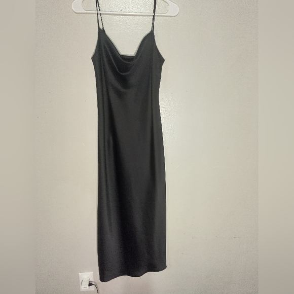 Banana Republic Satin Black Midi Dress - Picture 2 of 6